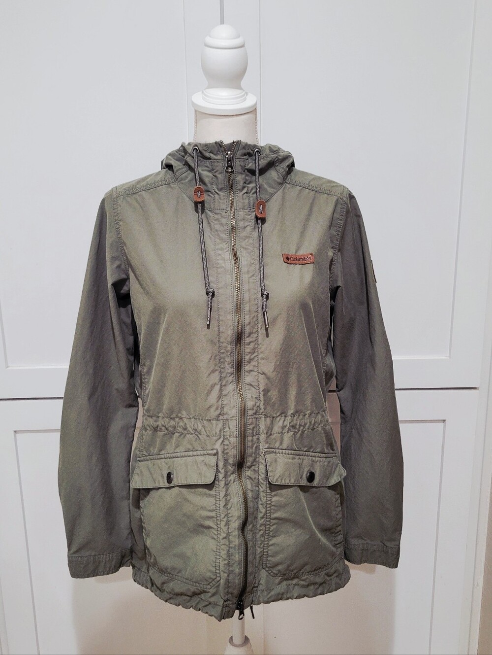 Columbia Olive Green Hooded Utility Jacket